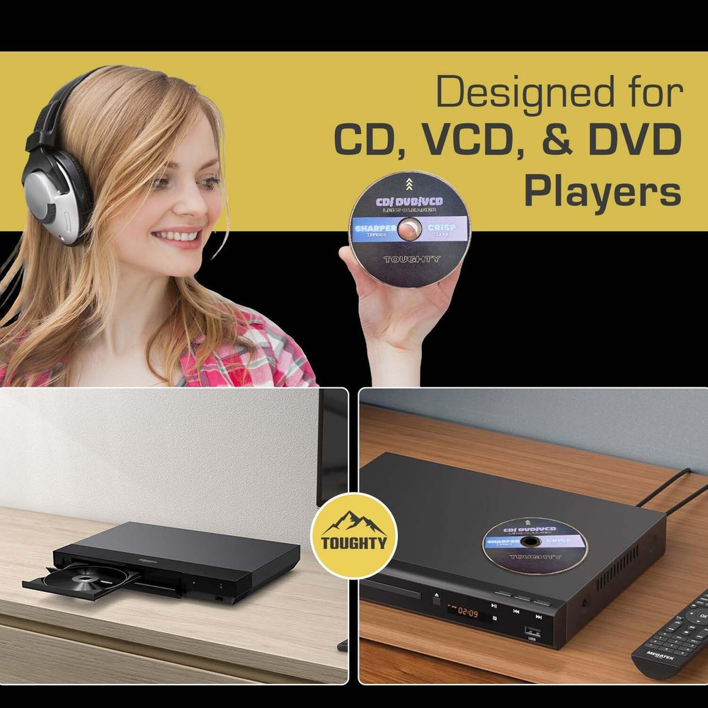 CD Disc Cleaner Lens Solution for CD Player, DVD Player & VCD – Safe Brush Clean