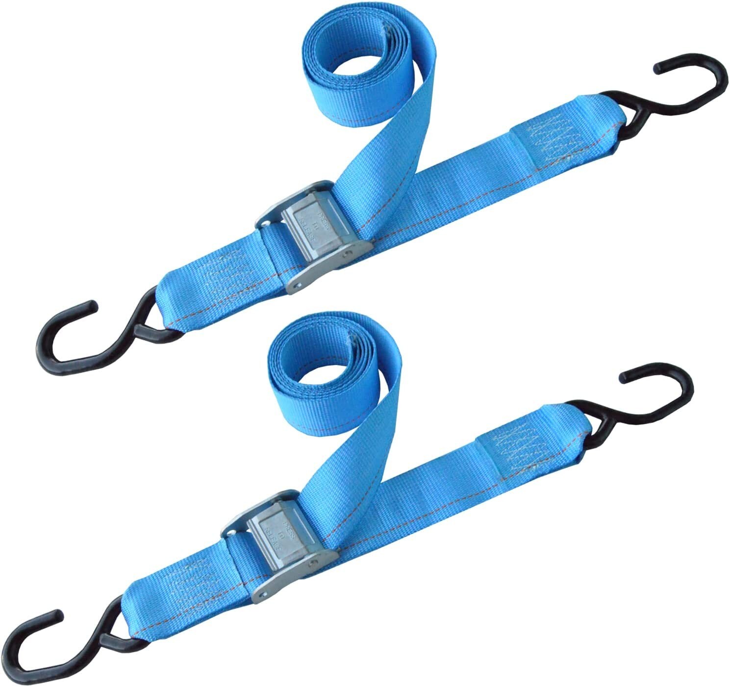 2 Pack 2" x 6' Cam Buckle Tie Down Strap w/ S Hooks Boat Trailer Motorcycle Bike