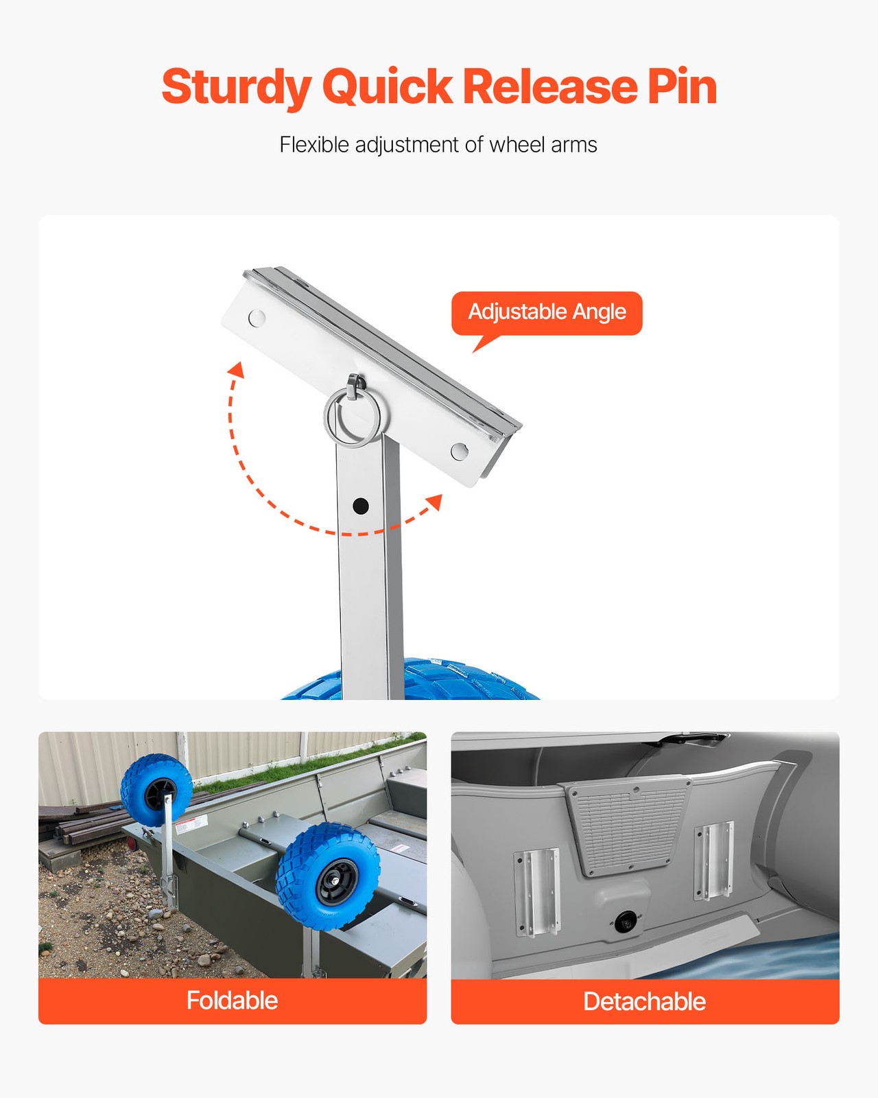 VEVOR Boat Launching Wheels 300 lbs Stainless Steel Transom Wheel