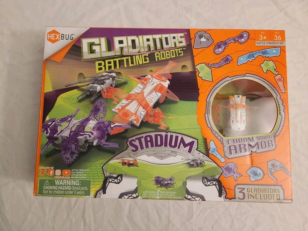 HEXBUG 3 Gladiators Included Battling Robots Stadium 20pc Armor Strategy Kit