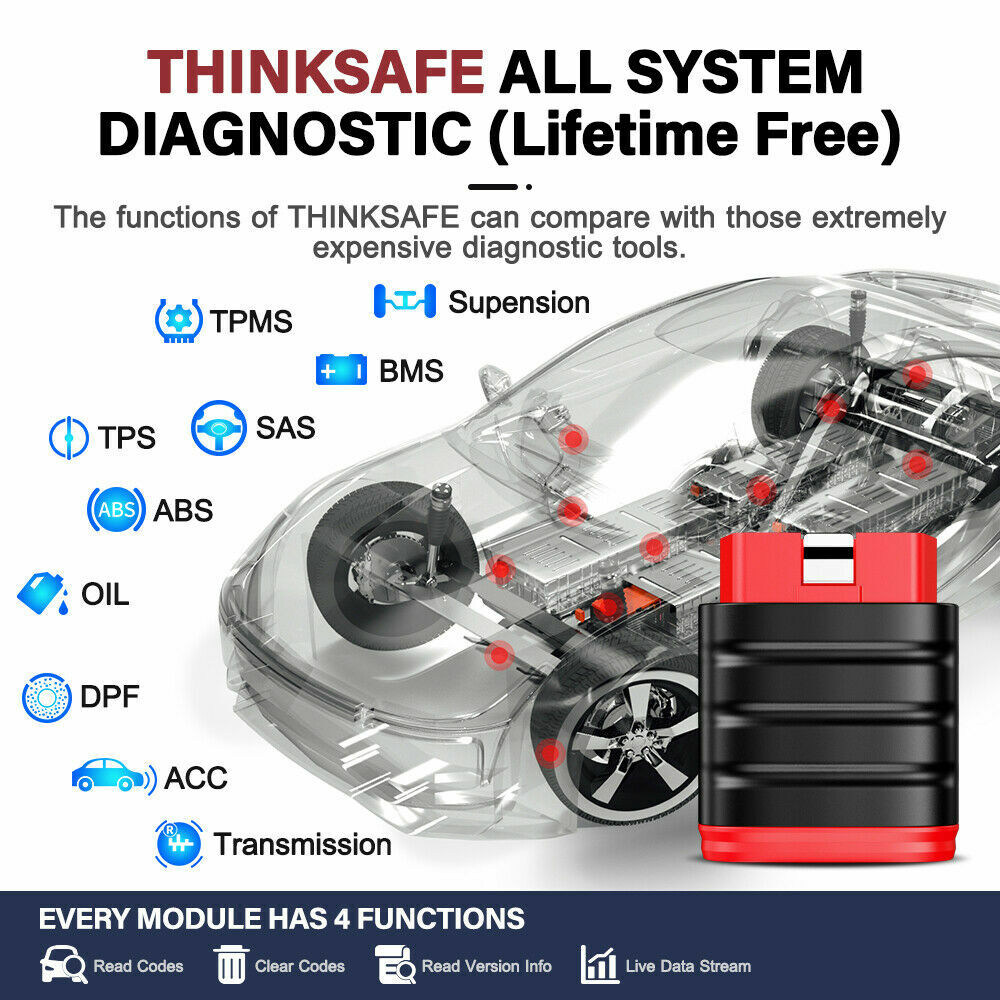 Thinksafe Car Scanner Bluetooth OBD2 Code Reader All System Diagnostic ABS TPMS