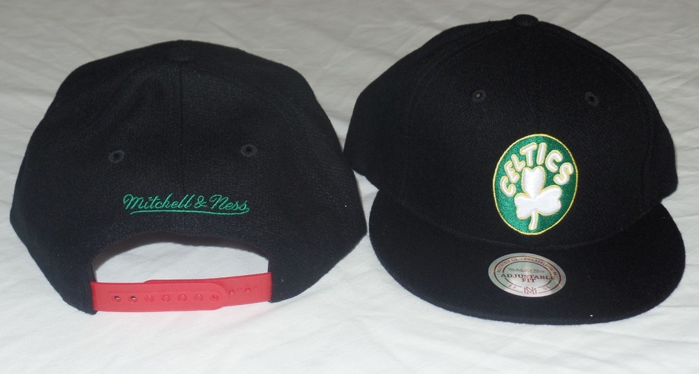 Boston Celtics Black Snapback Adjustable Hat Mitchell and Ness $30 Older Style