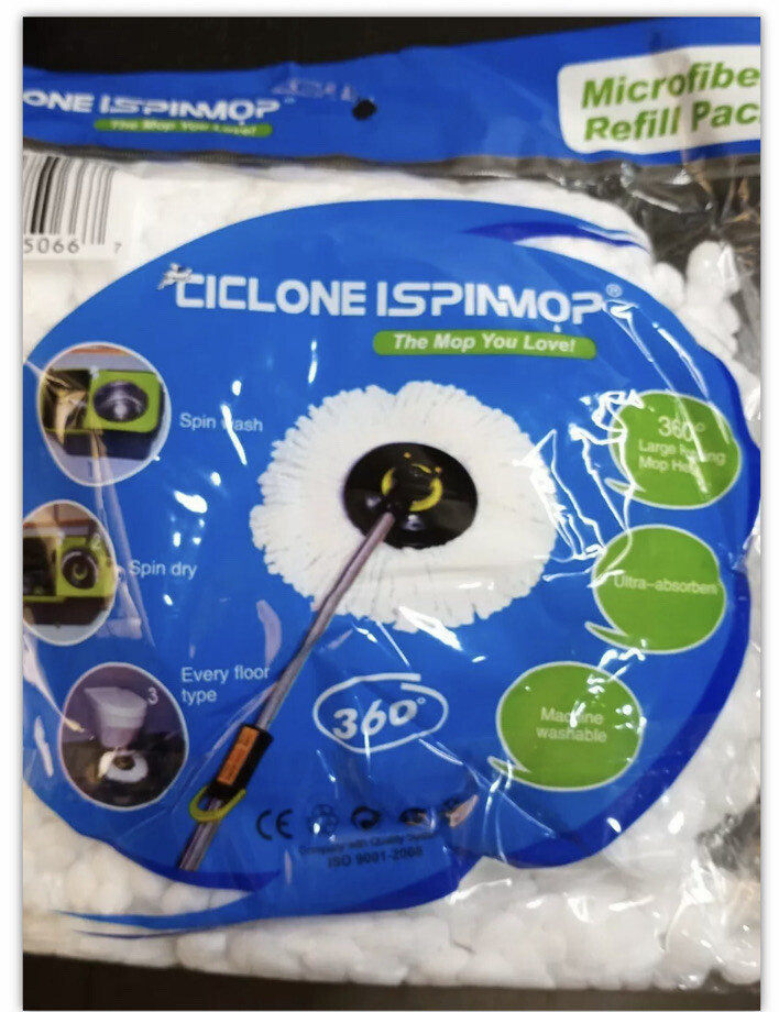 2 Refill Pack Ciclone Ispinmop Microfiber