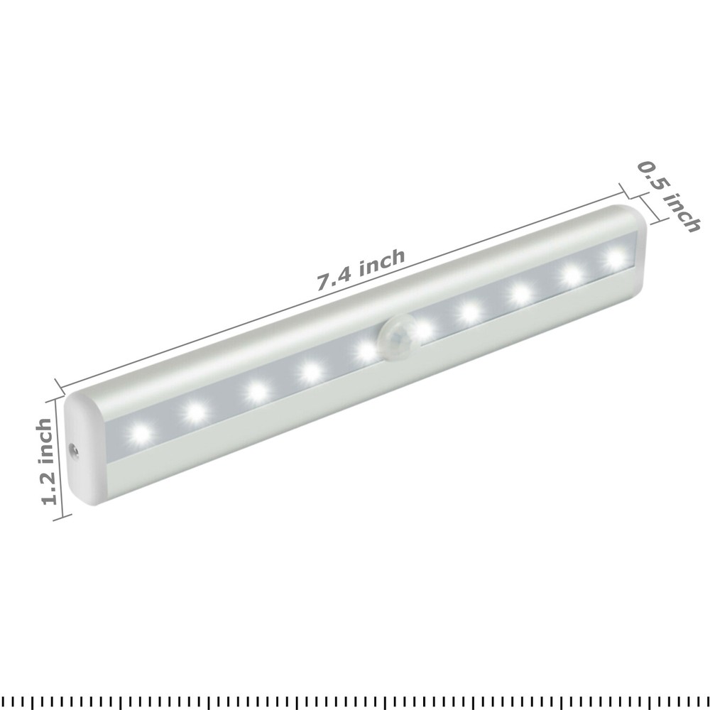 10-LED Motion Sensor Closet Light Wireless Night Light Cabinet Wardrobe Kitchen