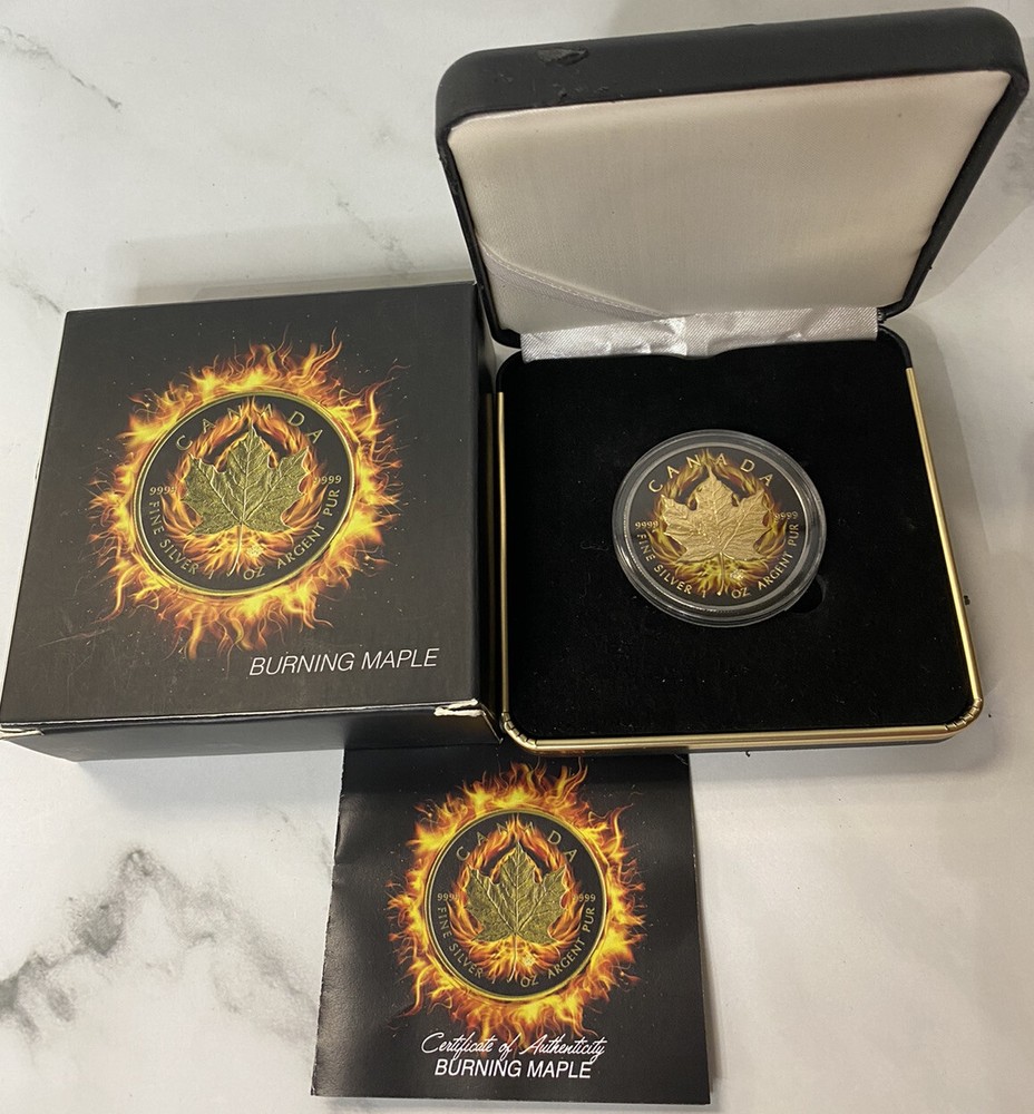 Canada 2015 $5 Burning Maple Silver Coin - Only 500 Minted cd