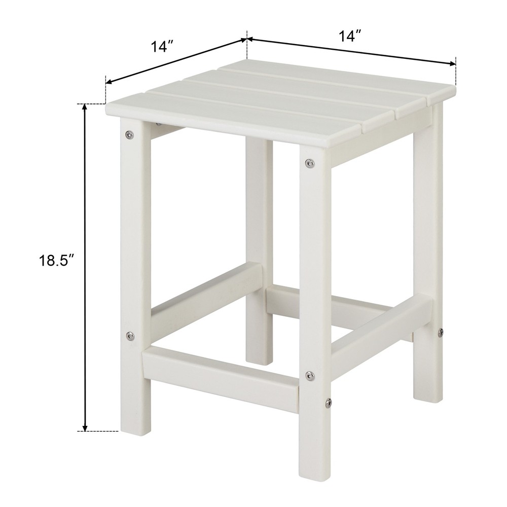 Square Side Table Pool Composite Patio Table HDPE End Tables for Backyard Garden