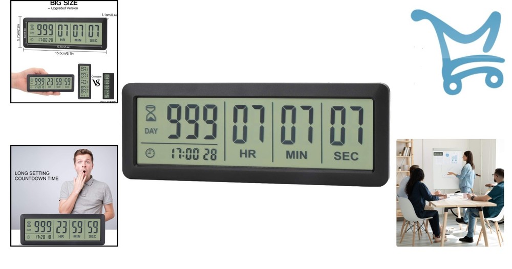 Digital Countdown Timer Upgraded Big 999 Days Count Down Clock for Events