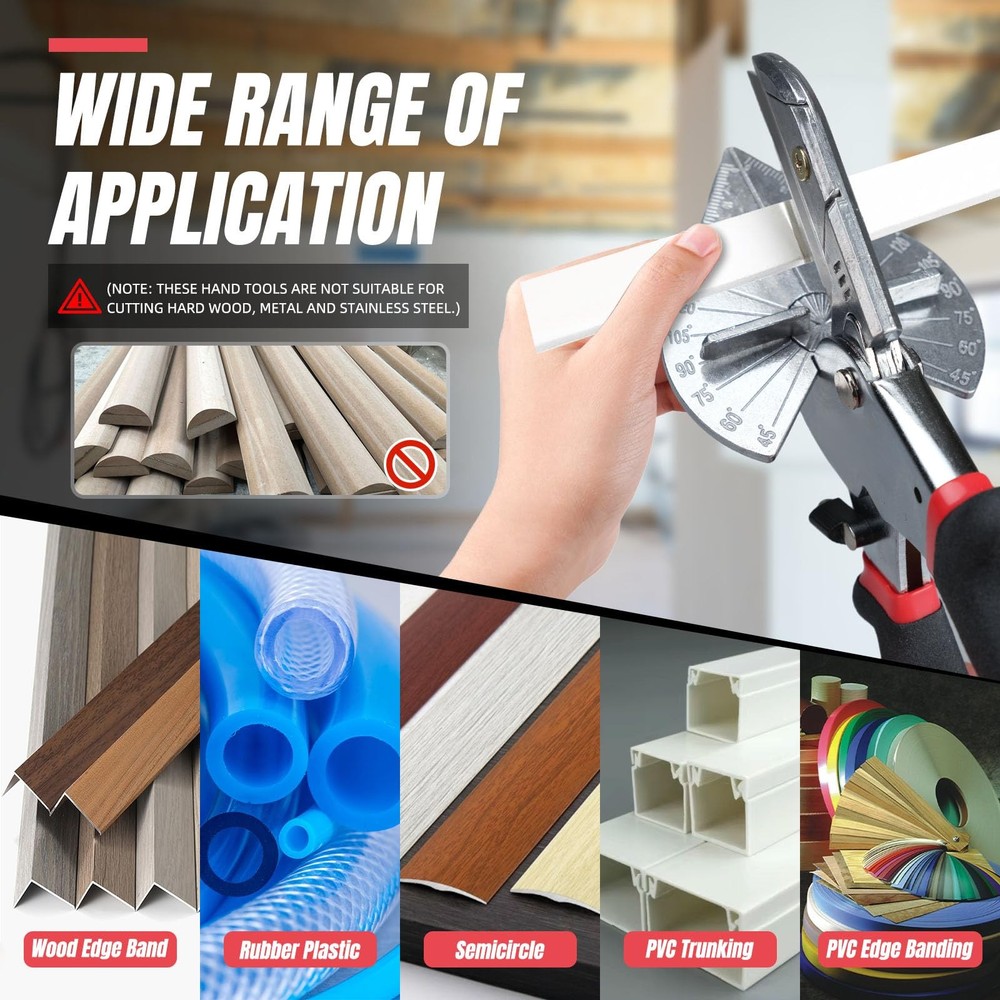 Miter Shear & Cutting Tool - 45-135° Adjustable Angle with 10 Sharp Blades fo...