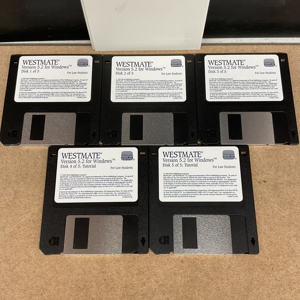 Westmate Version 5.2 Windows 3.5” Diskettes & MediaMate Case Vintage Computing