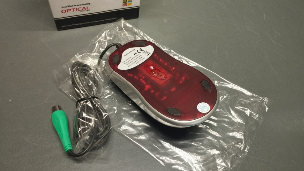 Vintage new Windsor PS/2 3 Button scroll Optical mouse 800dpi