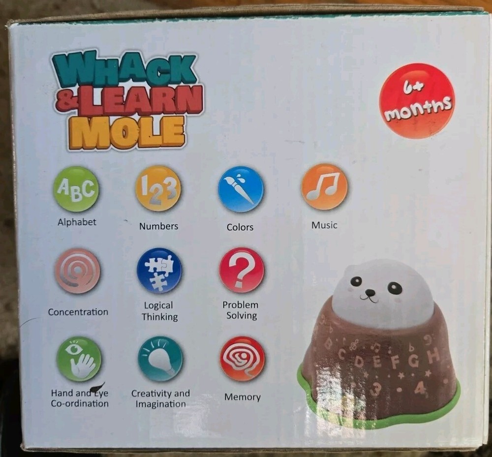 Whack and Learn Mole - Educational Interactive Light-Up Toy for Infants Babie...