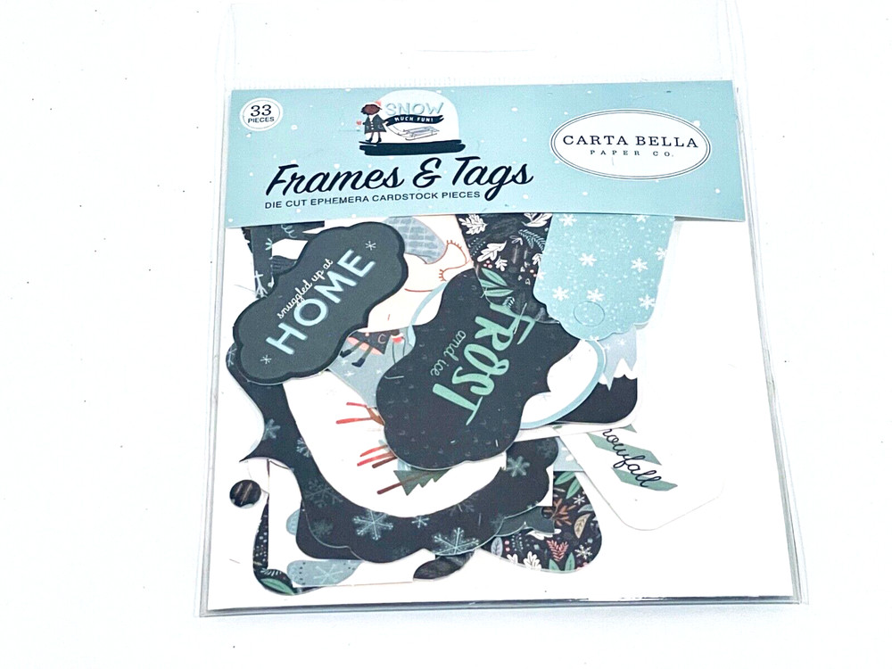 ECHO PARK PAPER CO. CARTA BELLA FRAMES & TAGS SNOW MUCH FUN