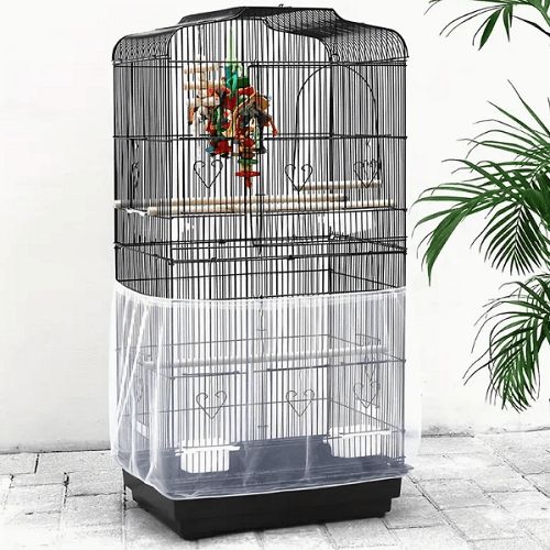 2PCS Nylon Pet Bird Cage Cover Seed Catcher Shell Skirt Guard Mesh Net Mesh