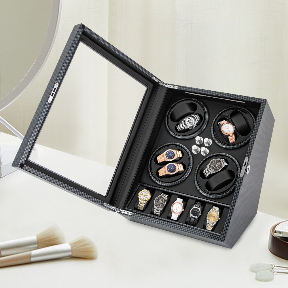 8+5 Watch Winder Box Automatic Rotation Watch Display Box Storage Case 5 Modes