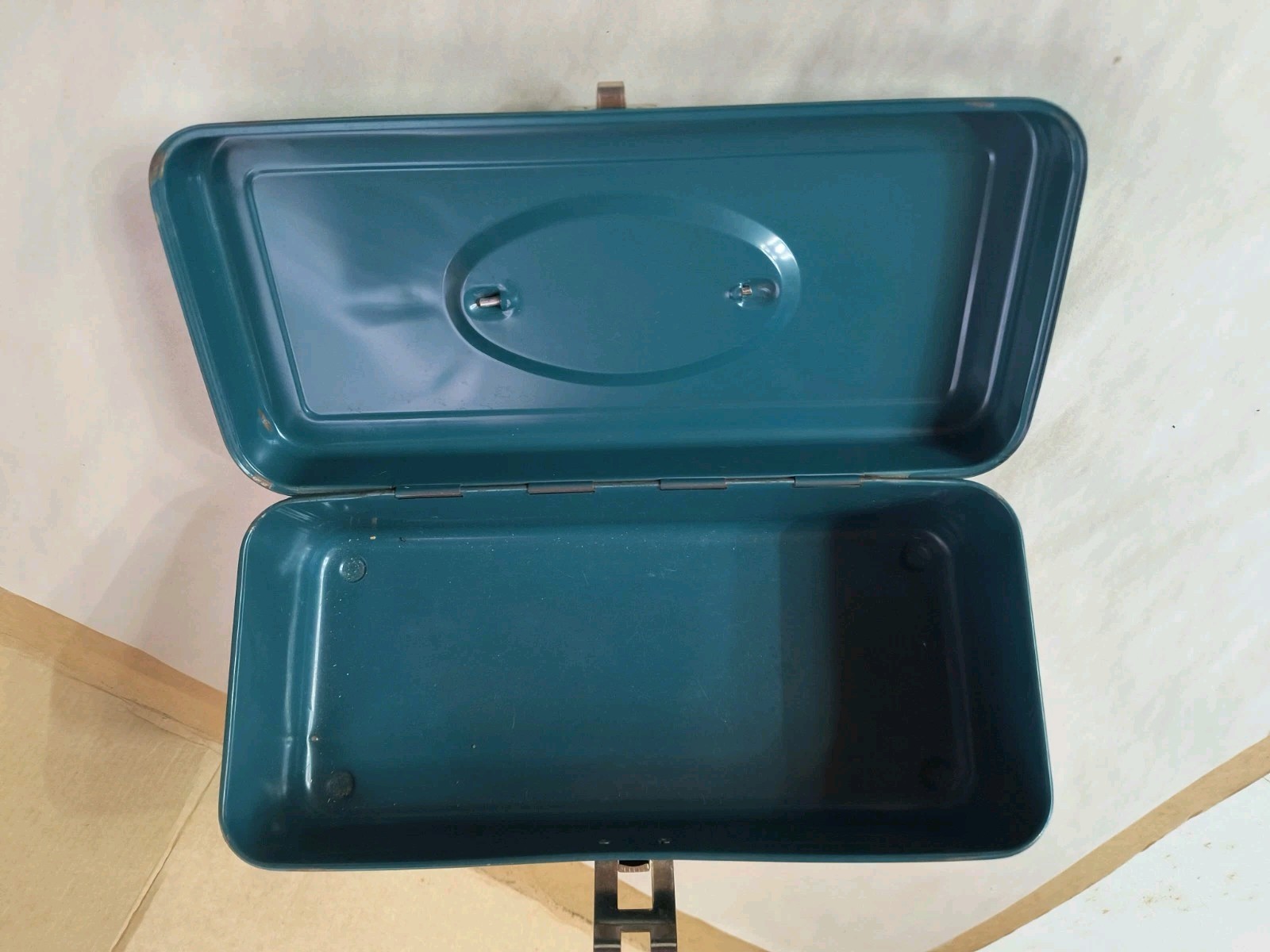 Vintage Union Chests Metal Tool Box Teal Blue Green Model NO 2011