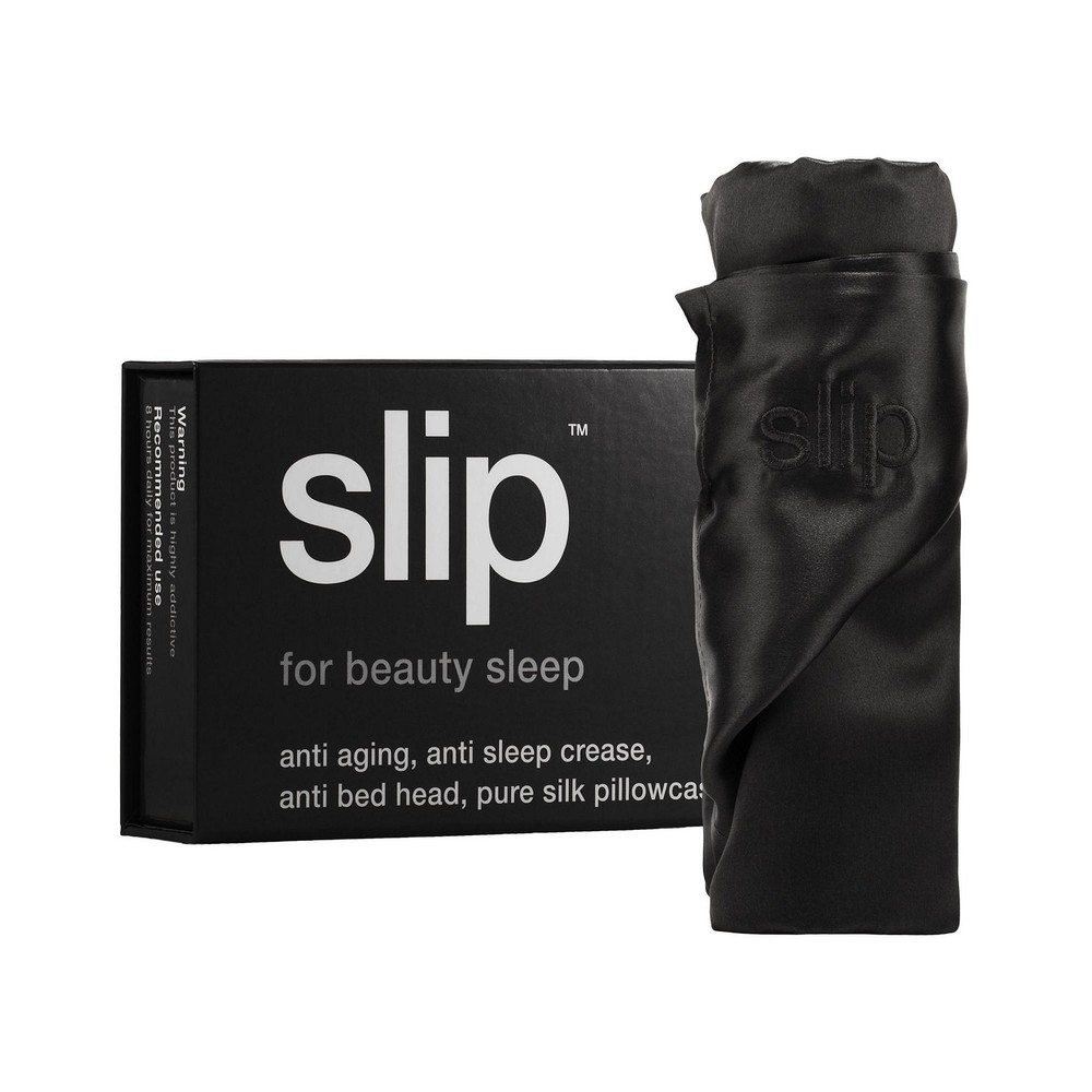 SLIP Black Silk Pillowcase, King