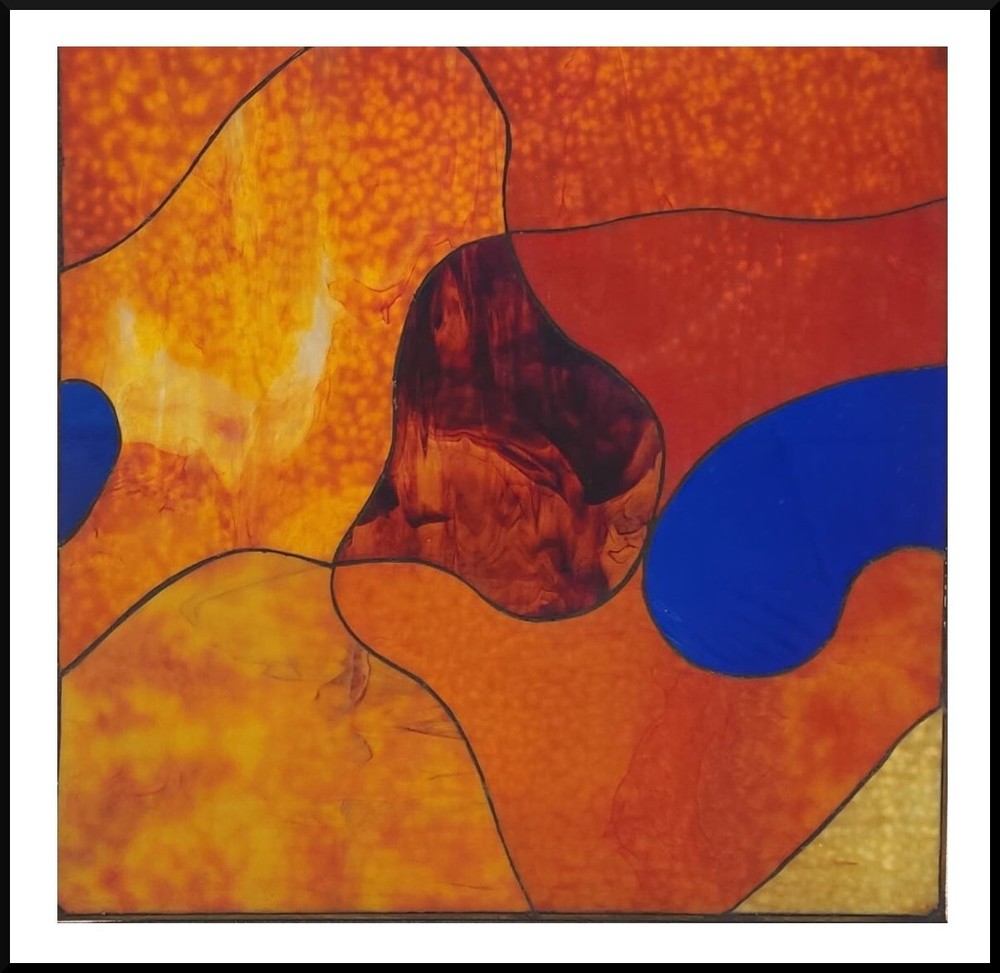 Stephen Powers STAINED GLASS Heavy pieces 30" X 30"