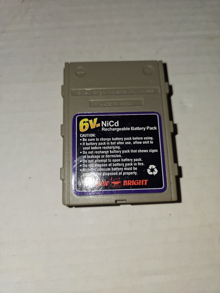 New Bright 6 Volt NICD Rechargeable Battery Pack Untested