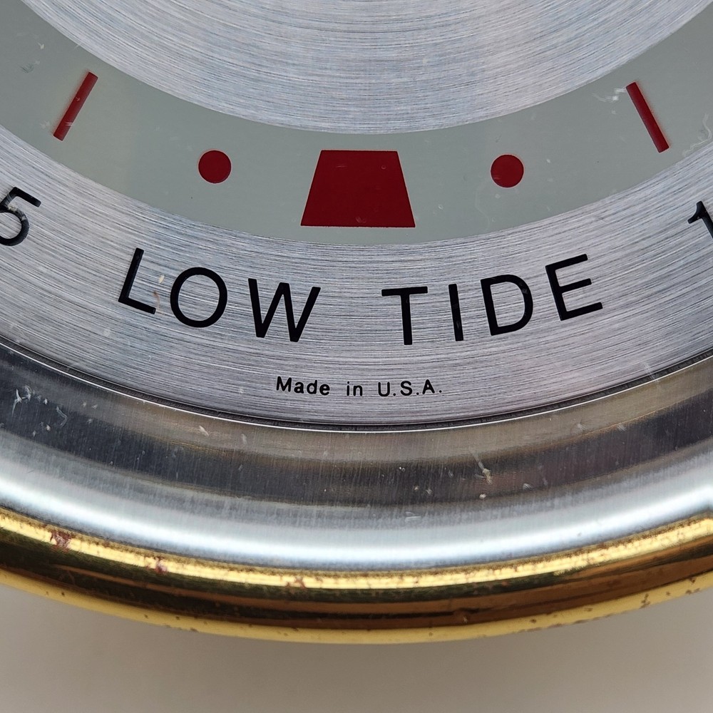 Maximum Weather Instruments Harbormaster Tide Clock Brass Case - TESTED, WORKS