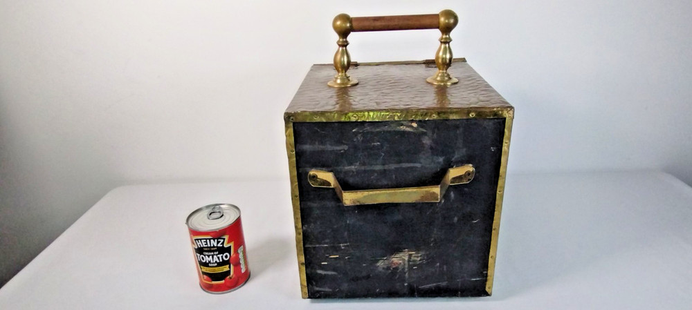 Vintage Coal Box / Fireside Log Bin – Embossed Front – Fireplace Decor