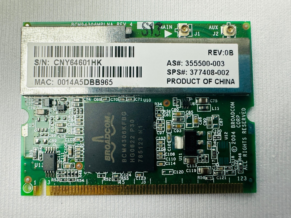 Broadcom BCM94306MPLNA Wireless LAN Card