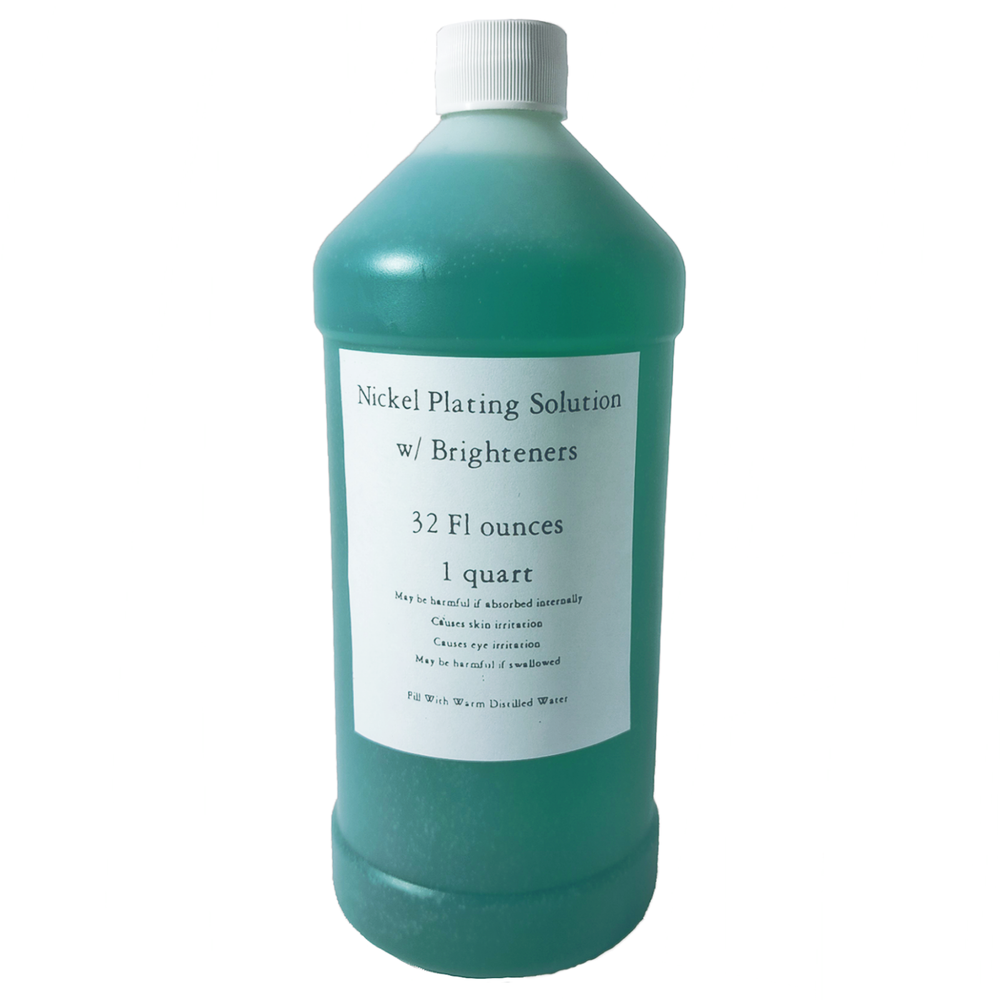 Bright Nickel Plating Solution 1 Quart with Anode, Electroplating, 32oz