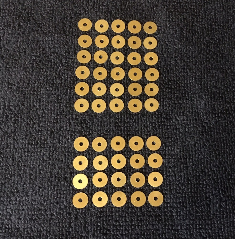 60 Brass inside pivot thrust washers custom made for straight razor restoration.