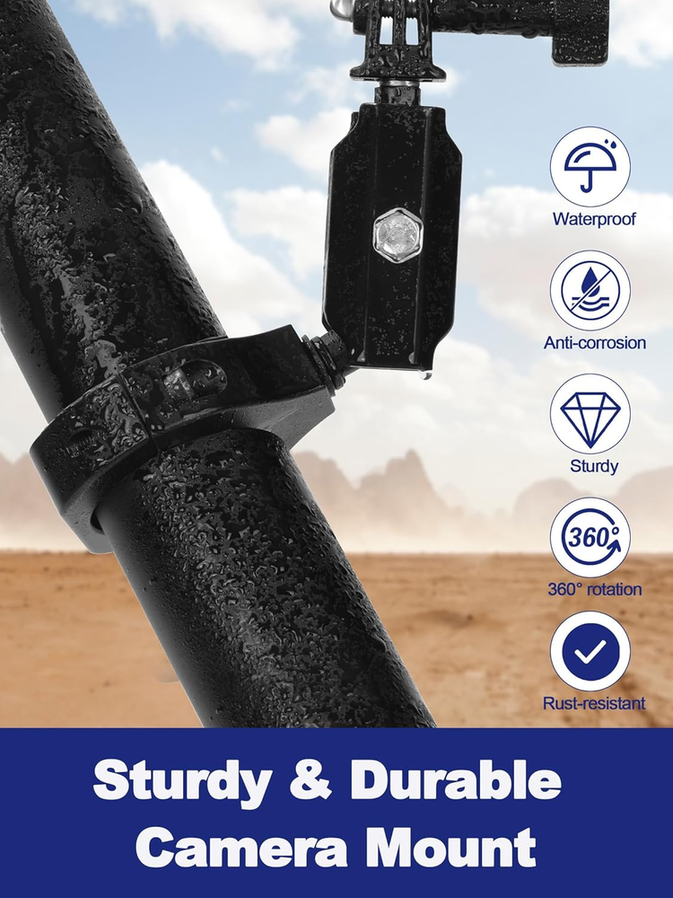 UTV Camera Mount for 1.75"-2" Roll Bars - Compatible with Gopro, Mevo Start & Mo