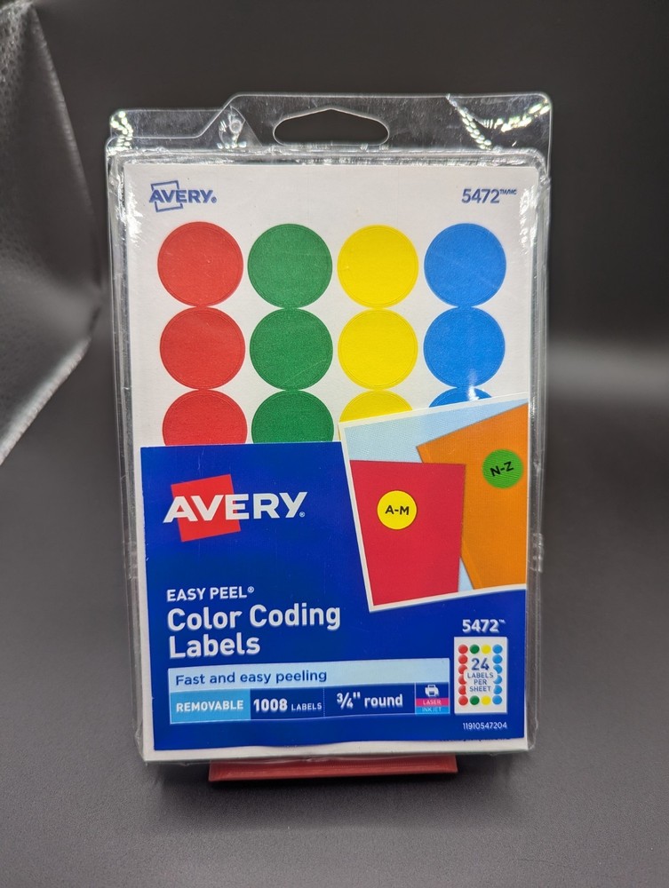Avery Removable Print or Write Color Coding Labels, Round, 0.75 Inches 1008 Pack