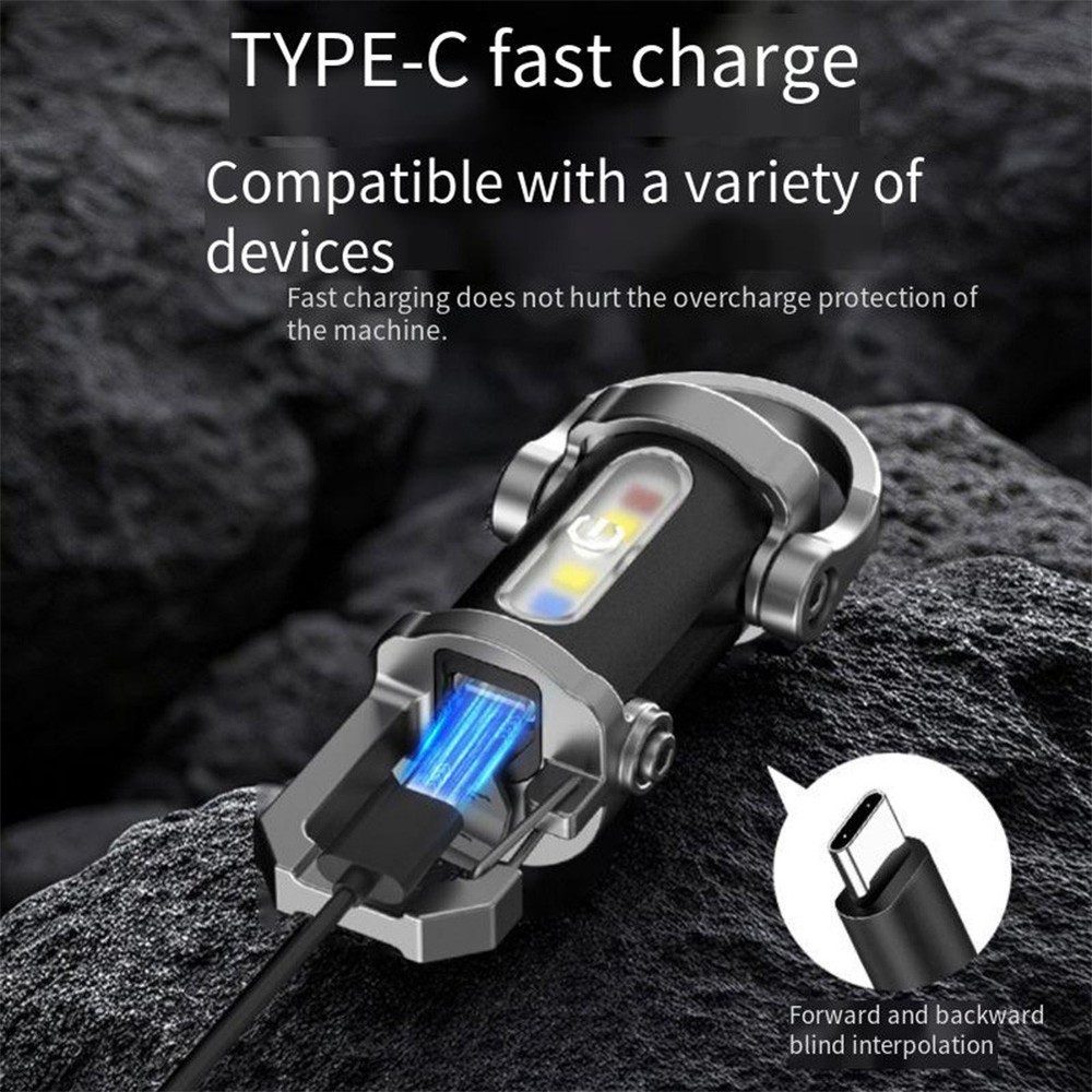 Lightweight Waterproof Mini Flashlight Keychain with Six Lighting Modes