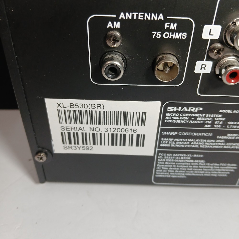 Sharp XL-B530 Bluetooth Micro Component System CD Player Speakers W/ Remote