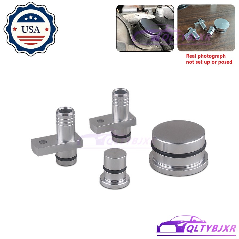 Reroute & Resonator Kit Replacement For GM Duramax 6.6L 2004.5-2010 Silver