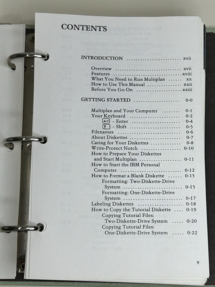 IBM Multiplan Electronic Worksheet Computer Software by Microsoft MANUAL ONLY