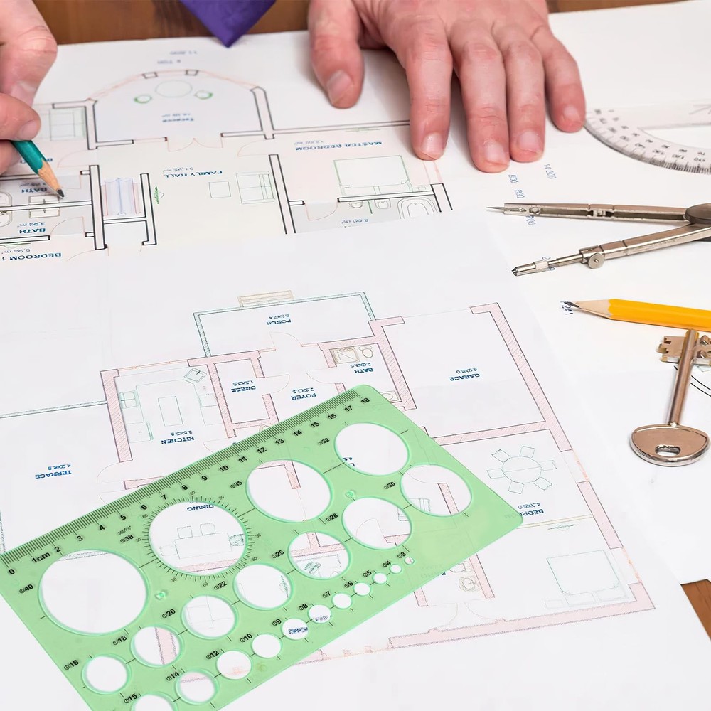 4PCS Circle Template, Plastic Circle and Oval Measuring Templates, Formwork D...