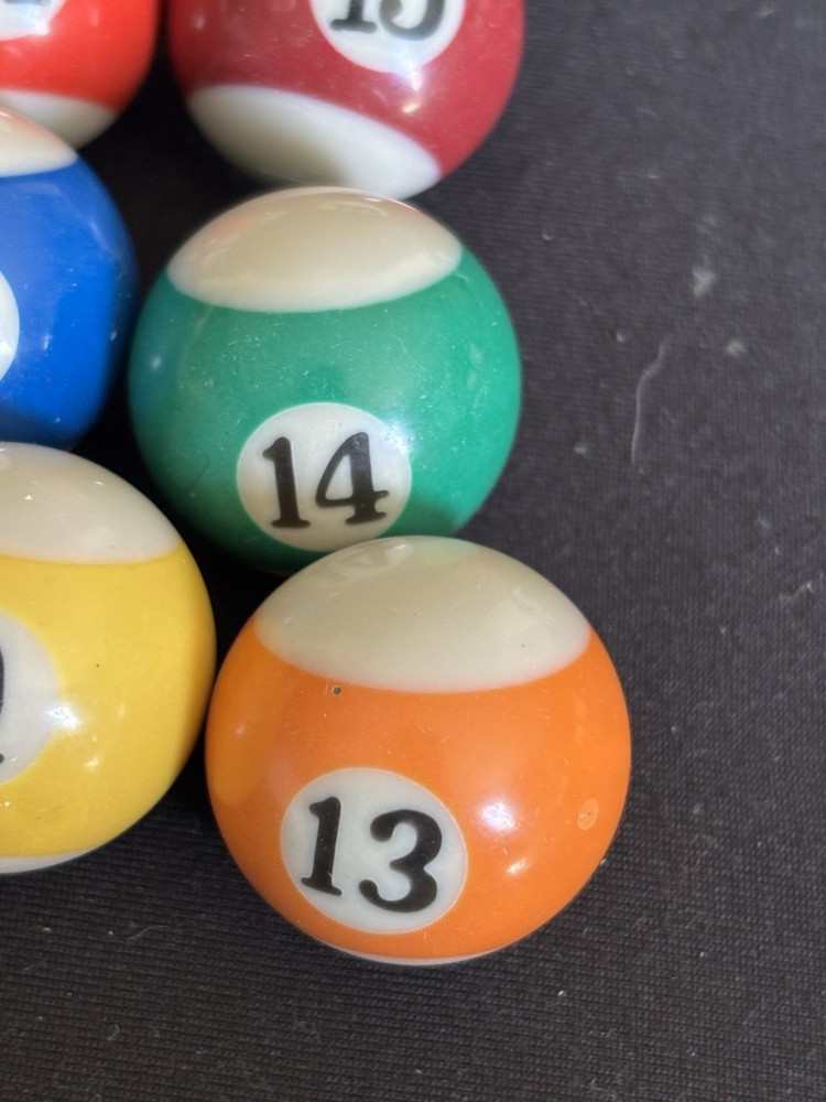 Billiard Pool Mini Balls Full Set 16pc Solid Stripe Cue Replacement Game Parts