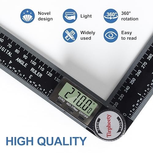 Third Generation Protractor Angle Finder, Digital Angle Ruler with 7Inch/200Mm,