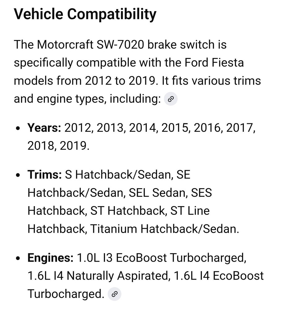 Motorcraft SW-7020 Brake Switch
