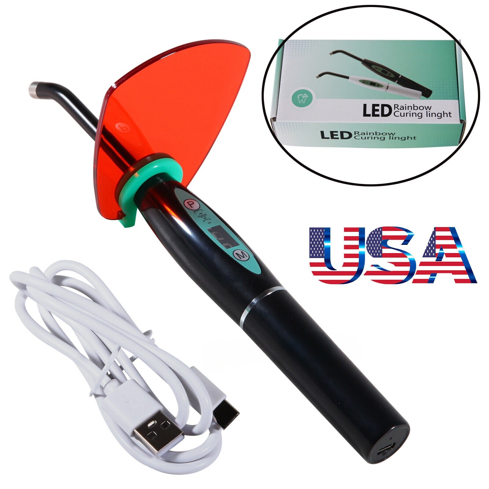 Dental Wireless Cordless LED Cure Curing Light Lamp 2000mw 5W Tool Resin Cure