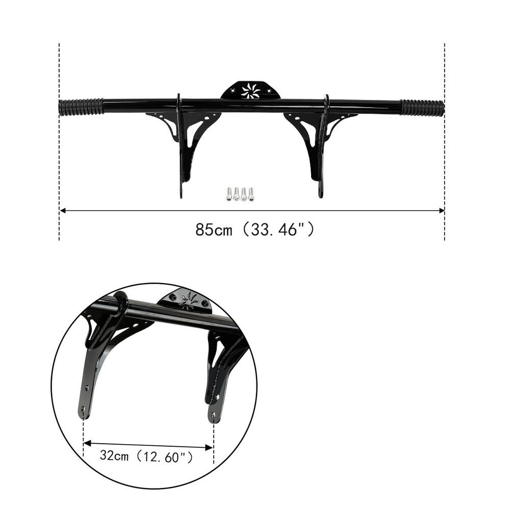 Front Black Crash Bar Protector For Harley Davidson Dyna W/ Mid Control 06-17