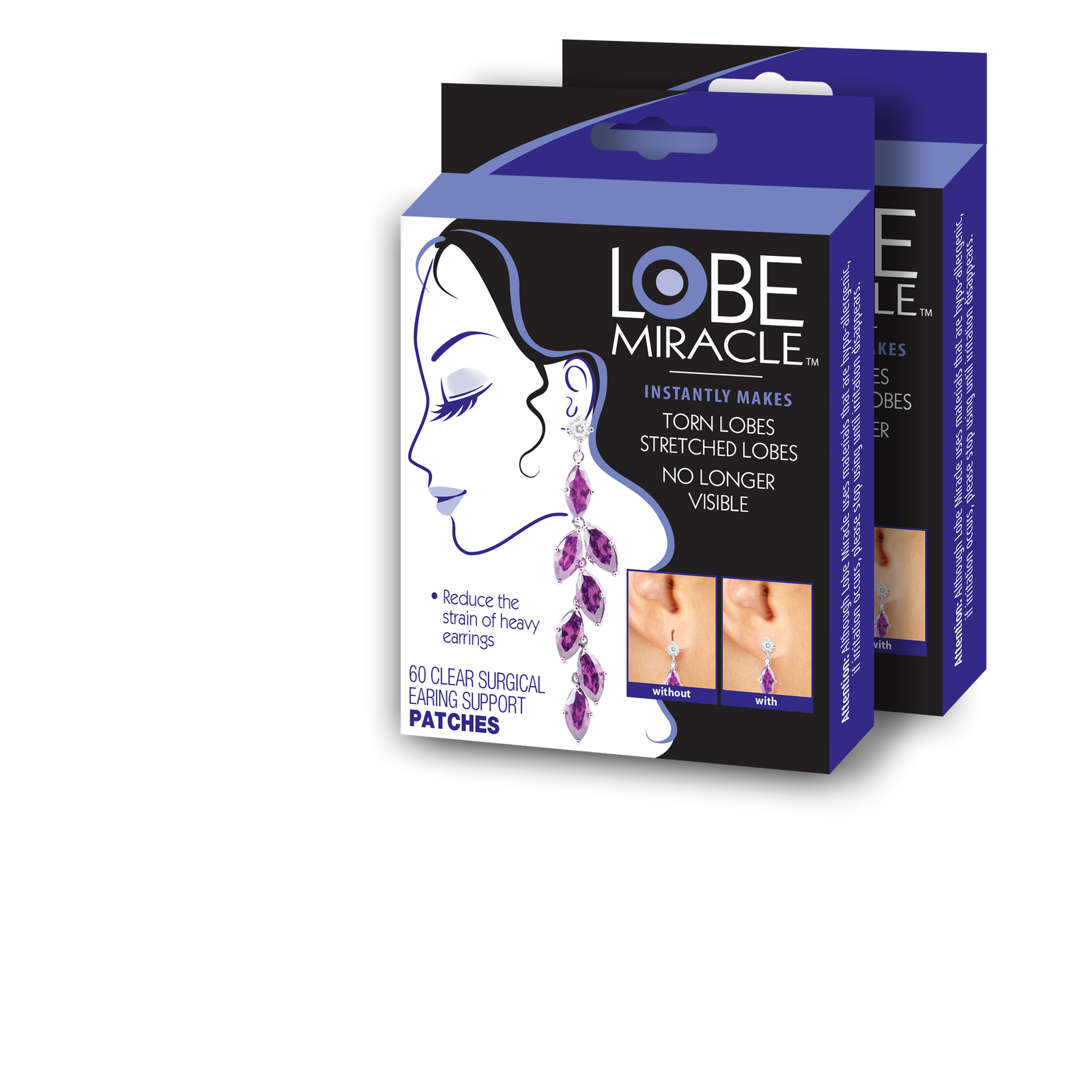 Lobe Miracle Ear Lobe Support Patches, 60 Count