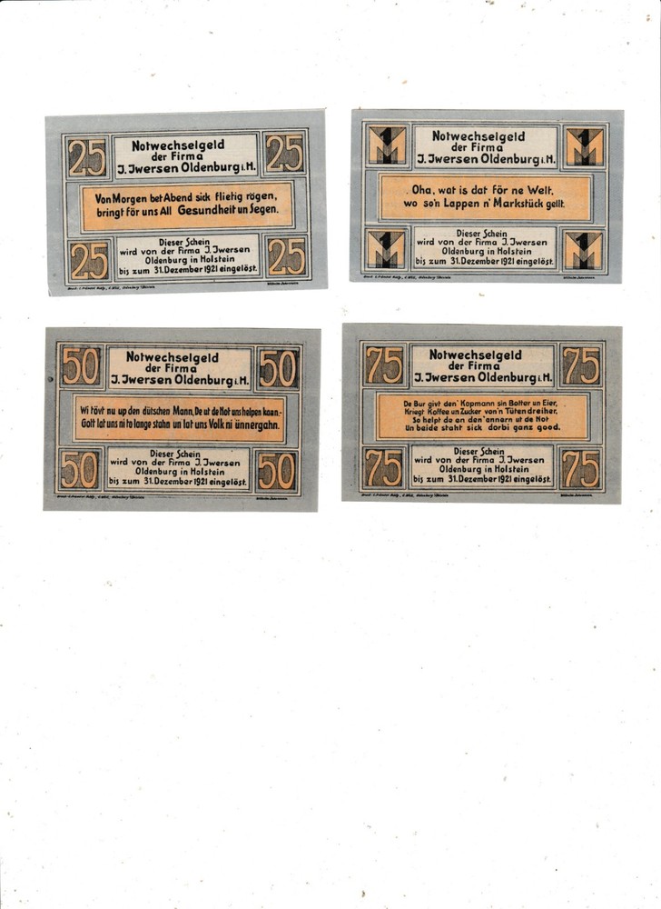 OLDENBURG 4 NOTES DEC 1921