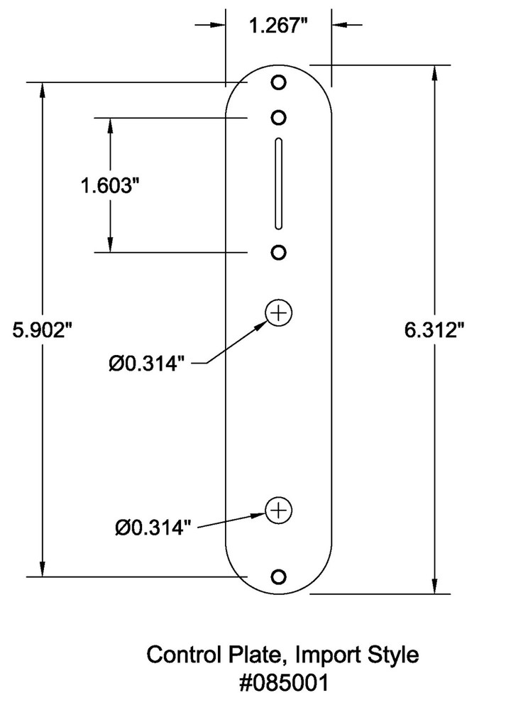 Control Plate T Type Import Gold 085001GD