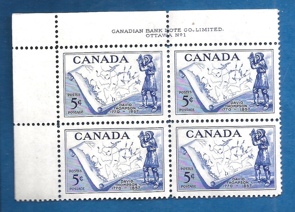 David Thompson  1957 Canada stamp block 370