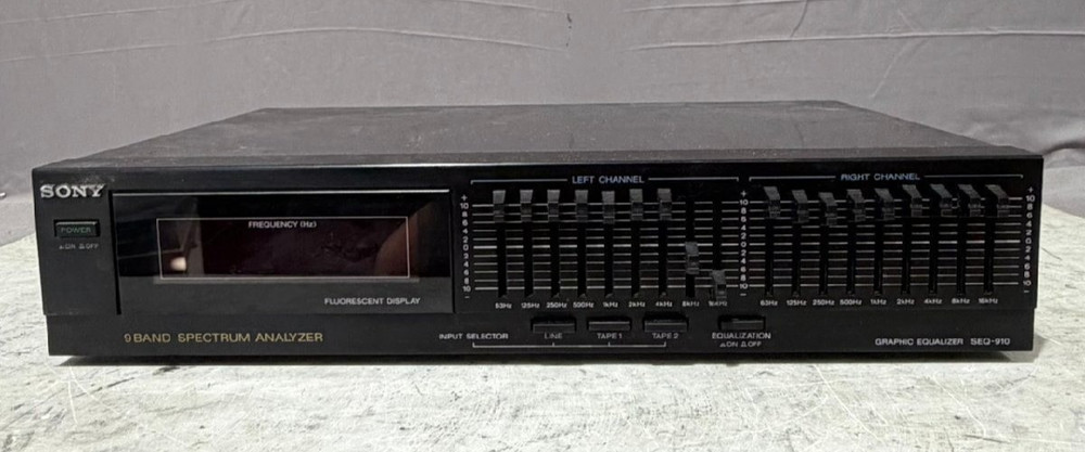 Sony SEQ-910 9-Band Graphic Equalizer Spectrum Analyzer Good