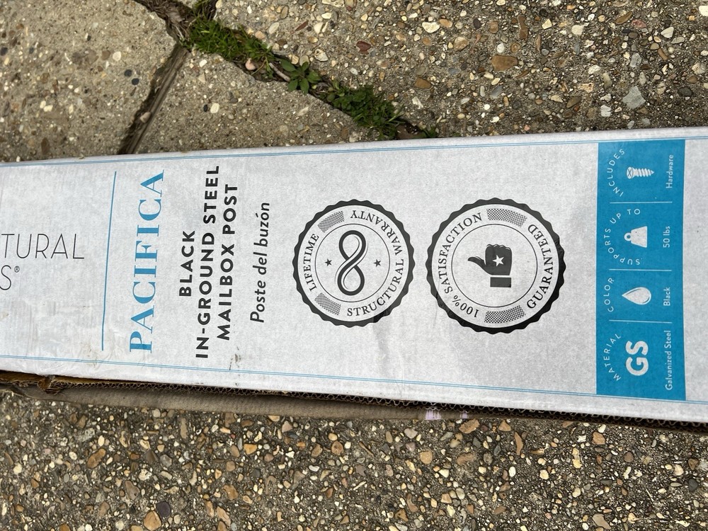 Pacifica Black In-Ground Steel Mailbox Post in box