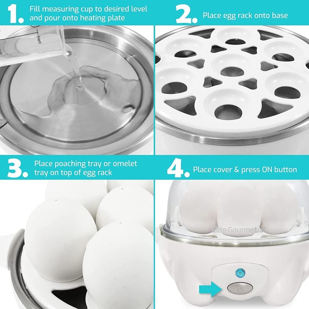 Automatic Egg Cooker: Perfectly Cook 7 Soft, Medium, or Hard Boiled Eggs & More