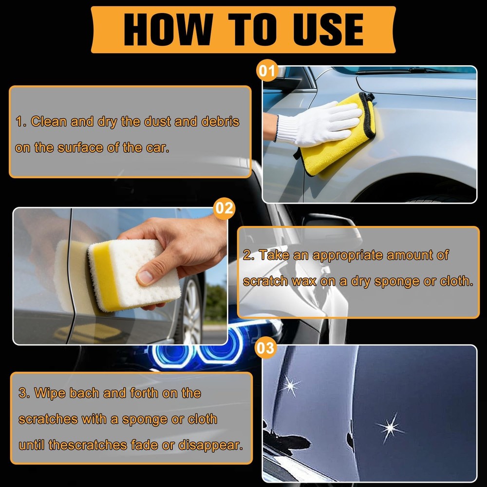 2Pcs Car Scratch Remover Wax, Universal Premium Polishing Compound for Deep S...