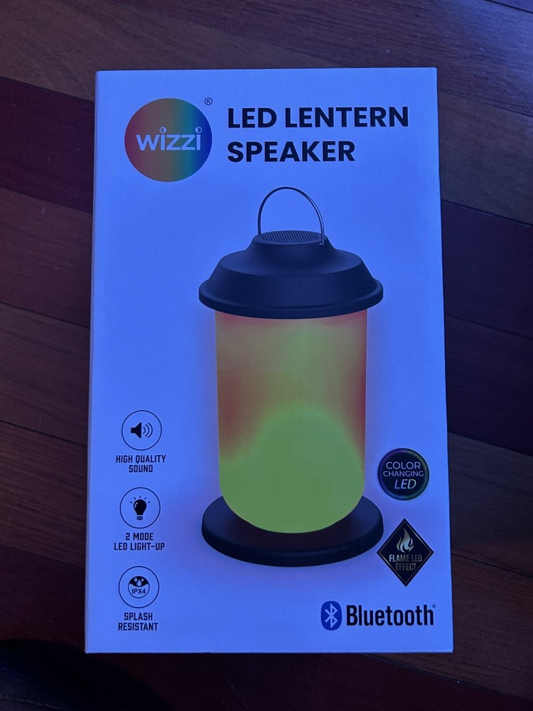 new In box Wizzi LED Lantern speaker W Bluetooth Color Changing $50