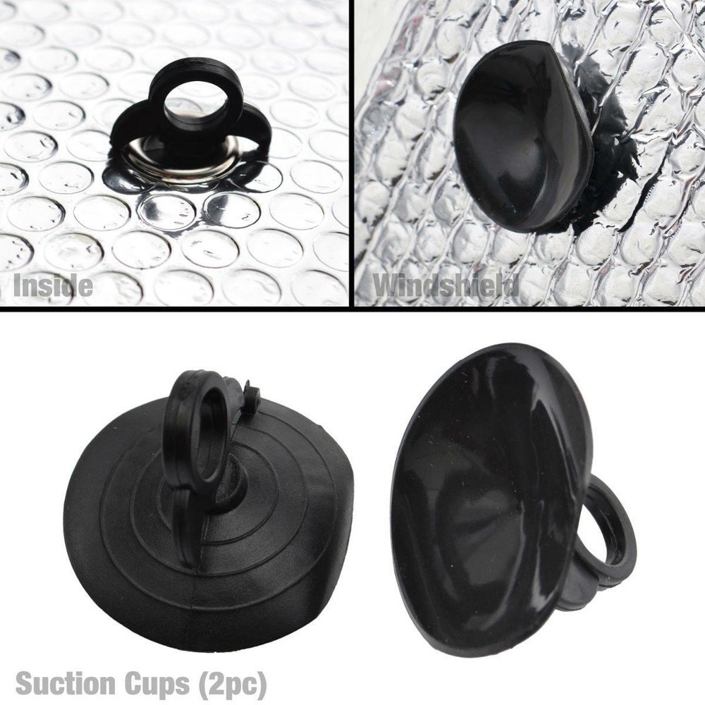 Large Dual-Layer Car Auto Sun Shade Windshield Reflector w/ Suction Cups
