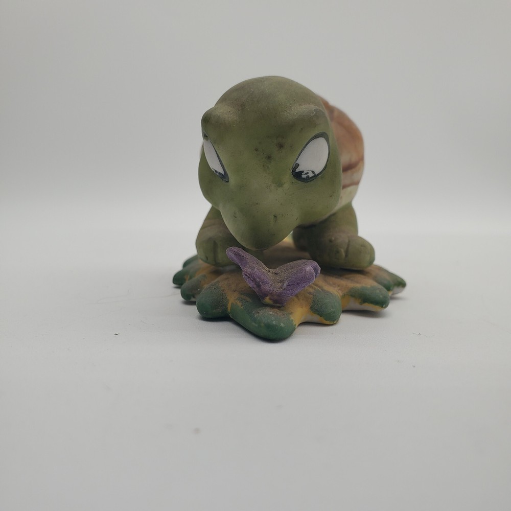 Ceramic Turtle with Butterfly on Leaf Figurine